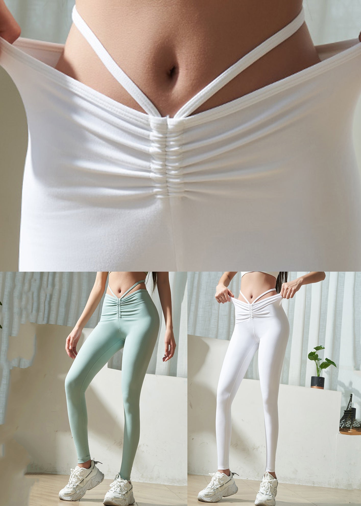 Waist Yoga High Pants White Capri Fashion Running