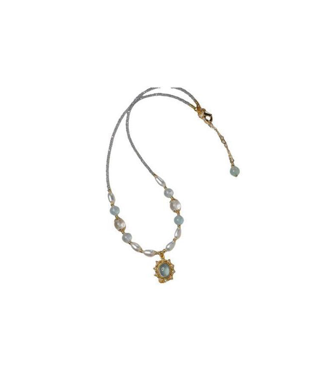 Alloy Fine Pendant Colorblock Crystal Necklace Pearl