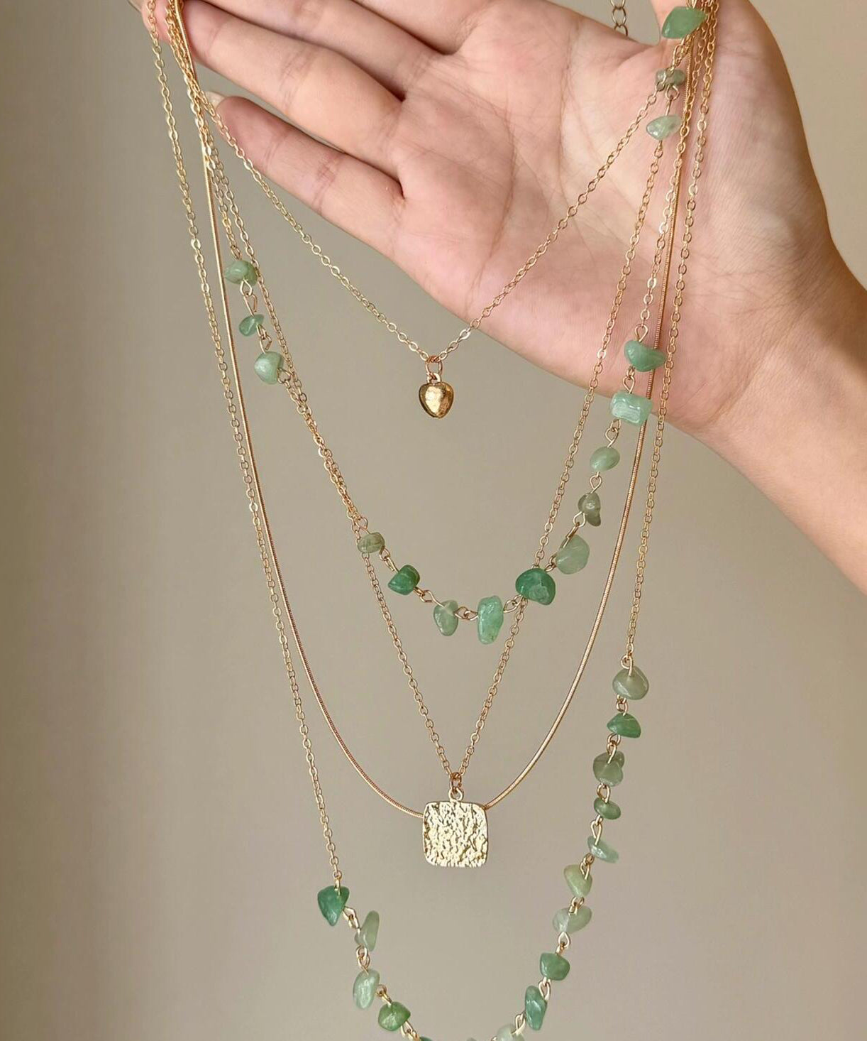 Fine Copper Gratuated Gold Alloy Necklace Gravel Bead