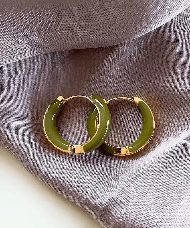 Fine Green Copper Overgild Circle Hoop EarringsFine Silk Sterling Silver Broken Silver Gypsophila Necklace ET007