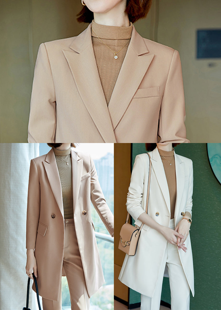 Fine Khaki Double Breast Spandex Trench Coats Spring YJ012
