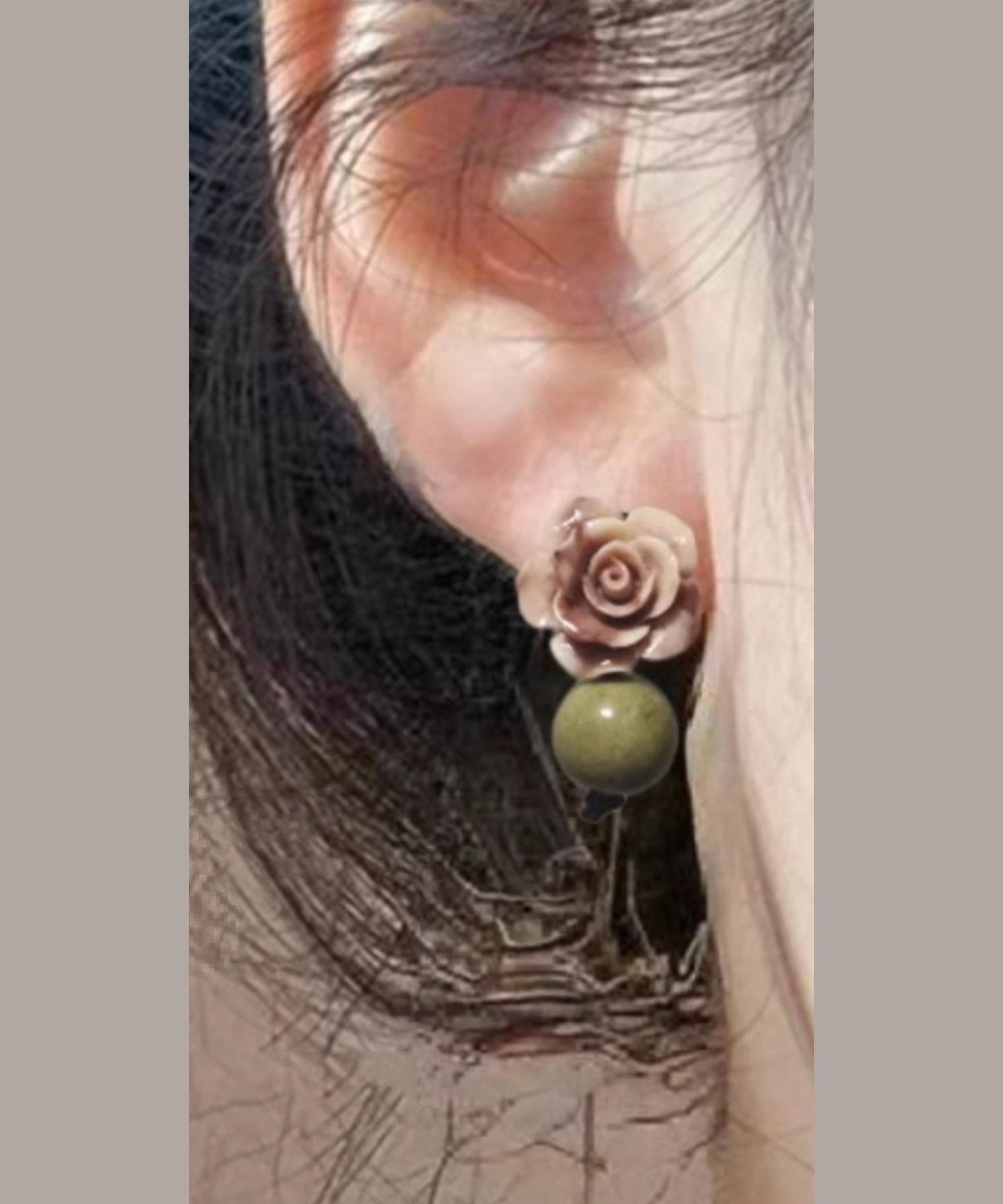 Floral Green Earrings Shell Fine Light Dye Drop Copper Tie Alloy