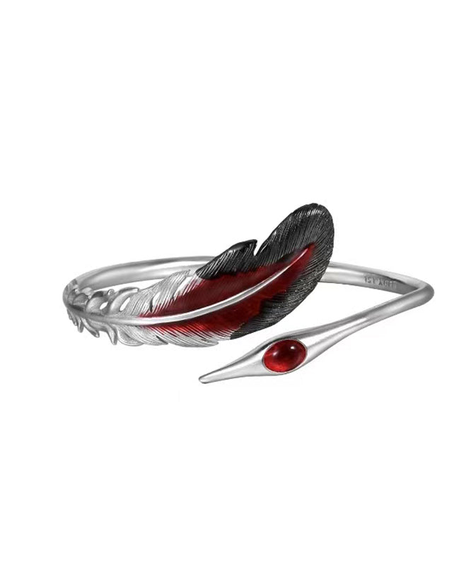 Fine Sterling Silk Silver Cuff Feather