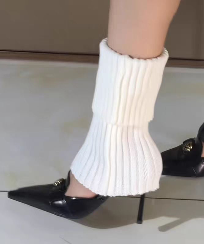 Black Stiletto High Pointed Toe Heels Fine Sheepskin Splicing