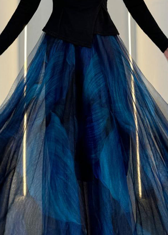 Maxi Summer Skirt Dark Tulle French Grey Waist Elastic