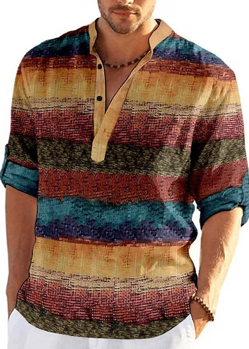 Fall Khaki T Stand French Cotton Men's Shirts Collar Plaid