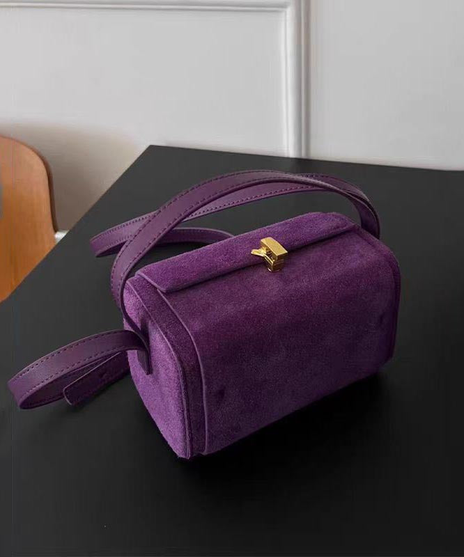 Bag Body Cross Versatile French Purple Suede
