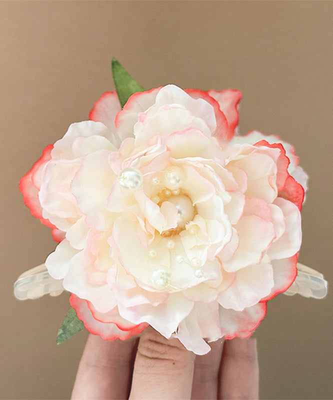 Alloy Peony Pearl Floral Color Hairpin Gradient