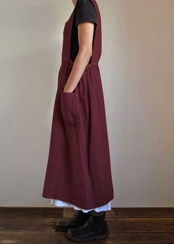 Patchwork Summer Pockets Maxi Handmade NeckU Dresses U Black Neck