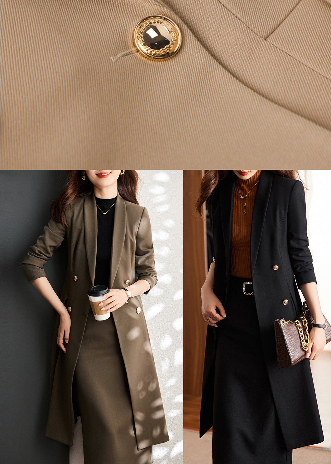 Handmade Brown Double Breast Cotton Trench Coats Spring YJ027