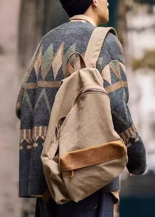 Knit Men Gray Jacquard Dark Button Coat V Neck Spring