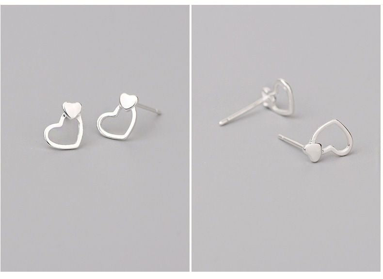 Silver Earring Sterling Heart 925