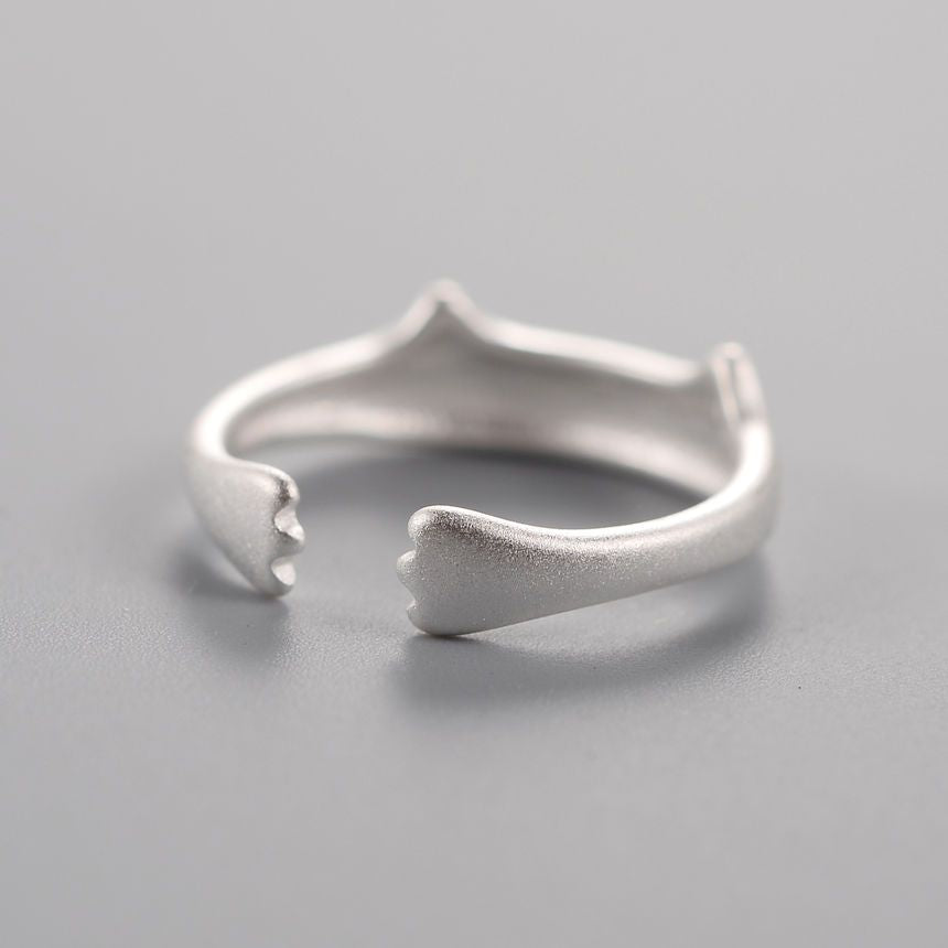 Cat 925 Silver Ring Sterling Open