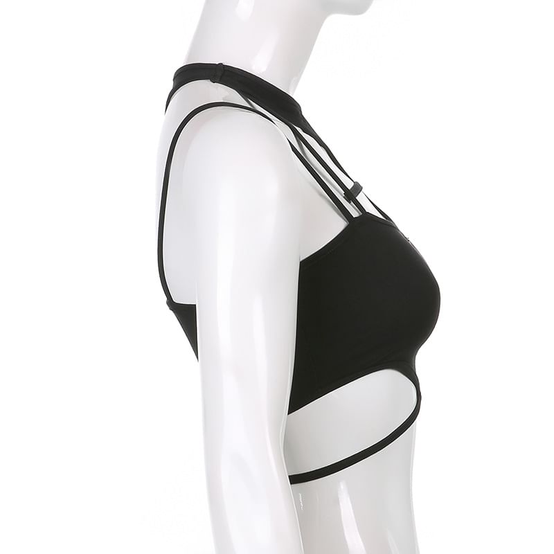 Cropped Plain Tank Top Cutout