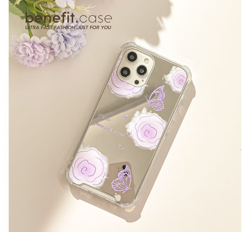 Butterfly Mirrored Flower Case Phone