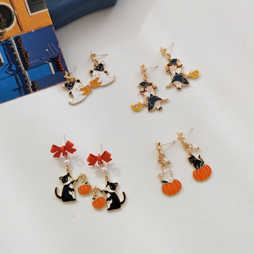 Clip / On Enamel Earring Drop Halloween