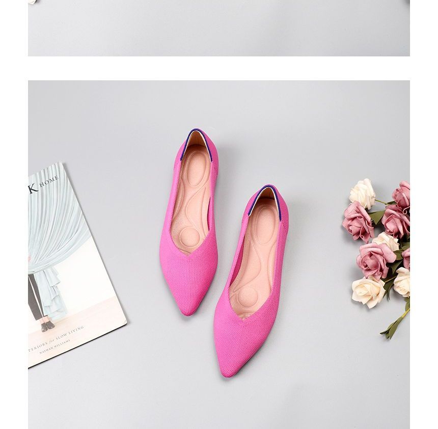 Pointy-Toe Flats Knit