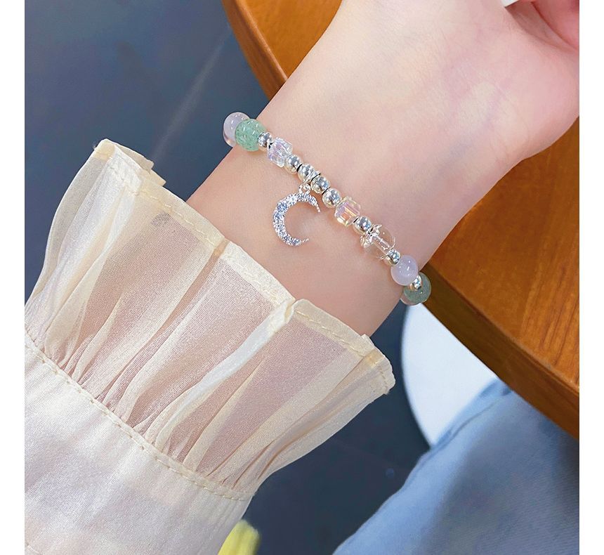 Charm Moon Rhinestone Crystal Faux Bracelet