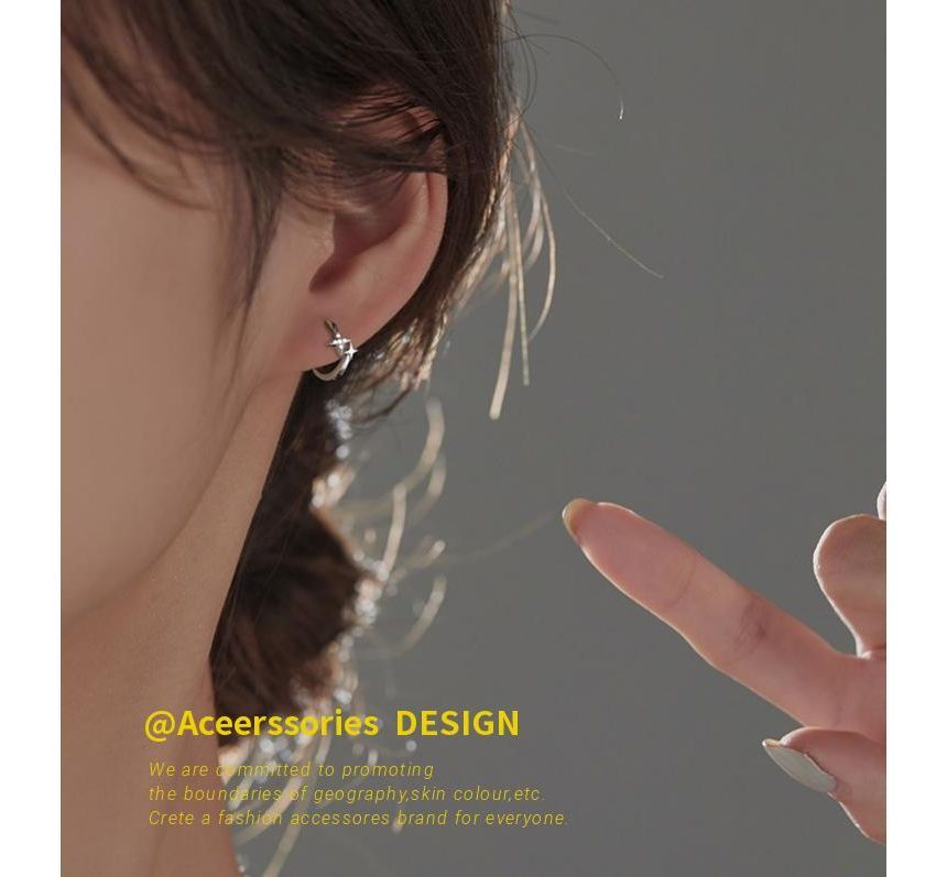 Hoop Sterling Earring Silver Star