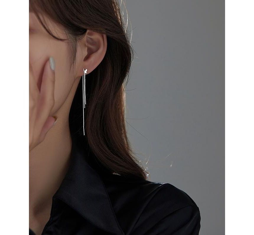 Sterling Earring Silver Butterfly Fringed