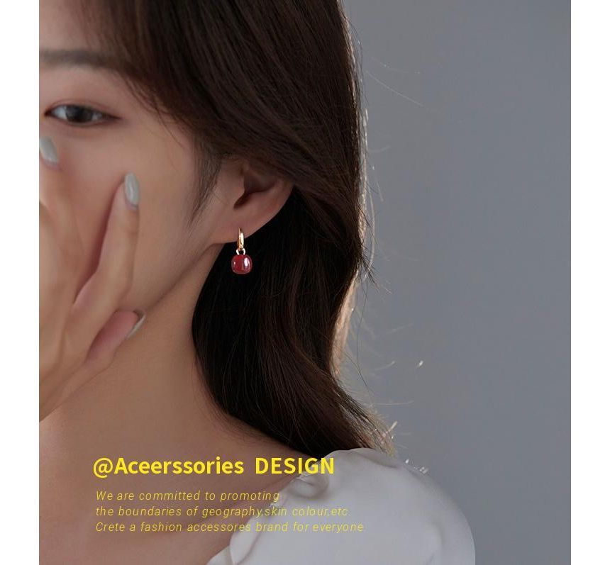 Earring Sterling Square Silver Dangle