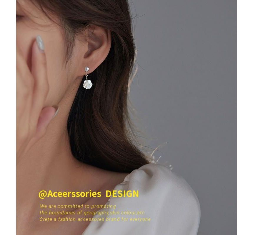 Silver Sterling Earring Dangle Floral