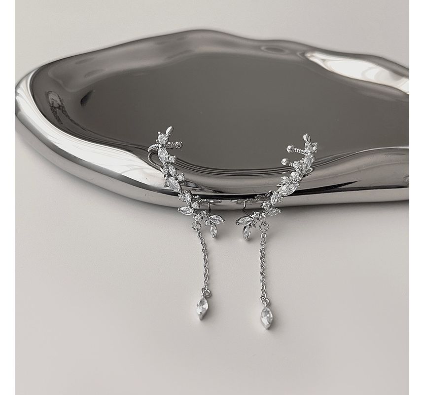 Rhinestone with Earring Cuff Ear Drop