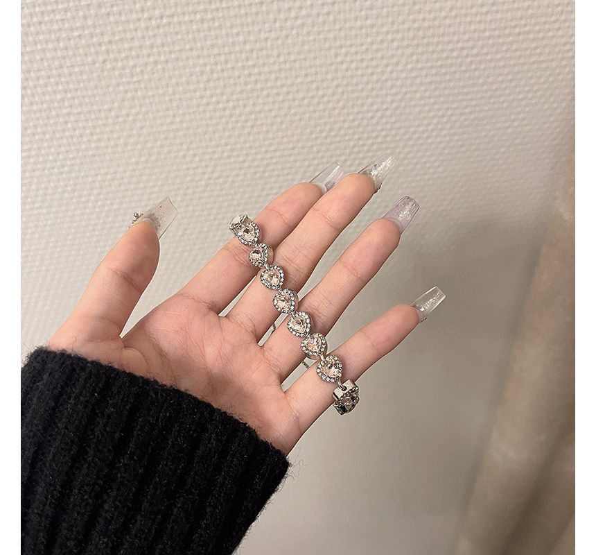 Heart Bracelet Alloy Rhinestone