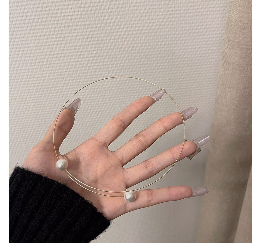 Choker Faux Open Alloy Pearl