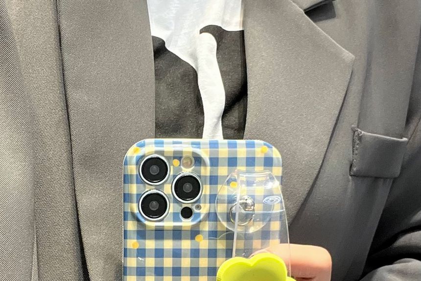 Phone Case Flower Plaid Wristband