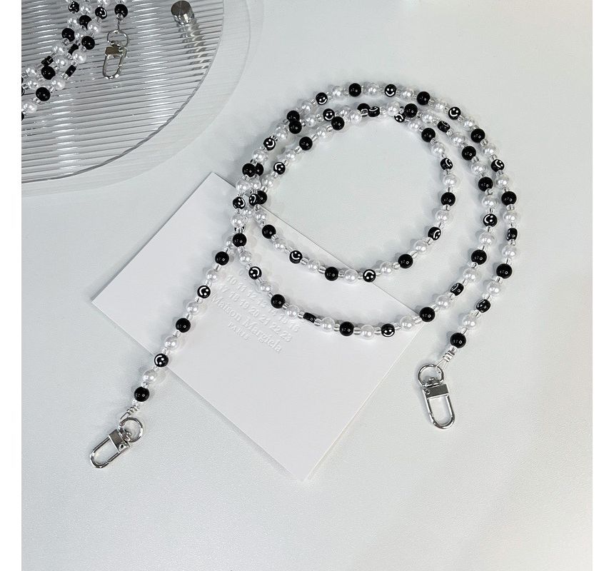 Pearl Smiley Faux Phone Strap