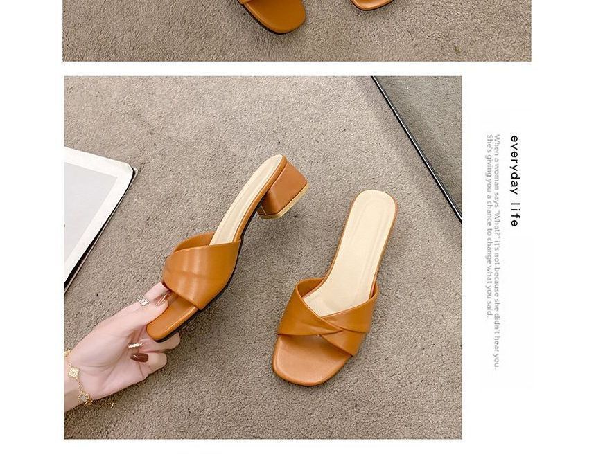 Knot Heel Slide Sandals Chunky