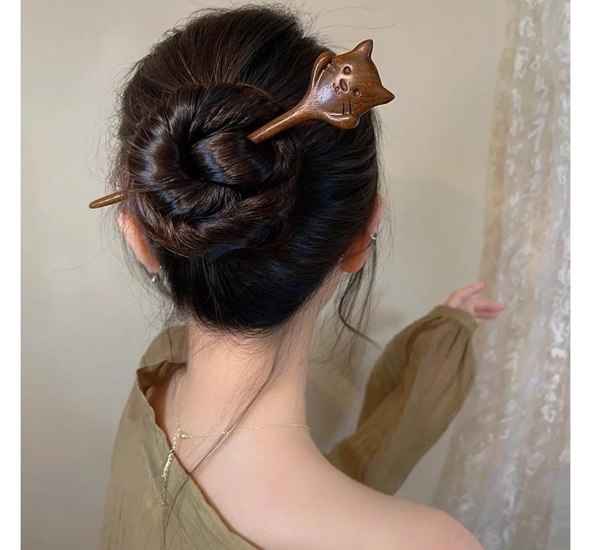 (Various Wooden Cat Designs) Hair Stick