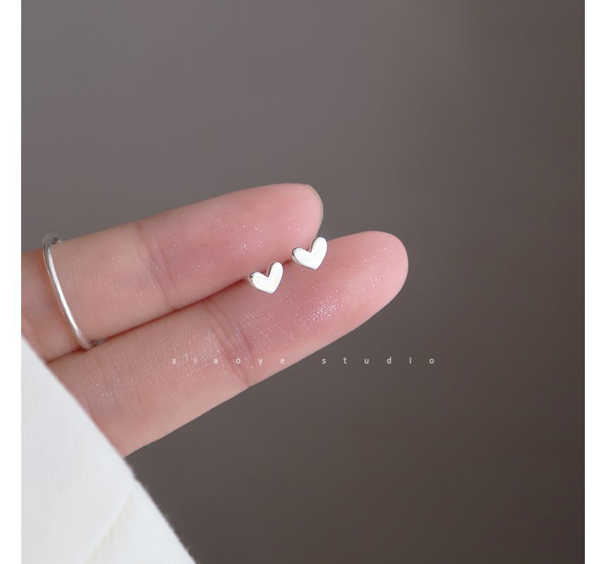 Earring Silver Stud Heart