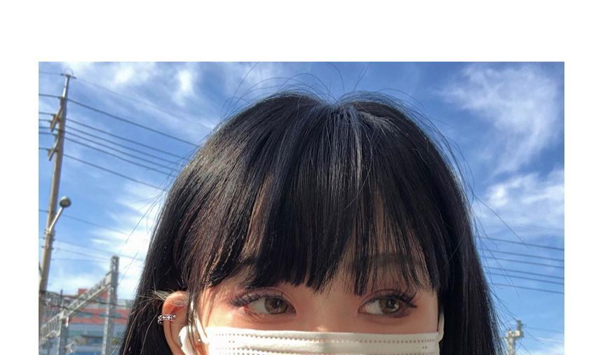 Silver Sterling Barbell Huggie Earring Cutout