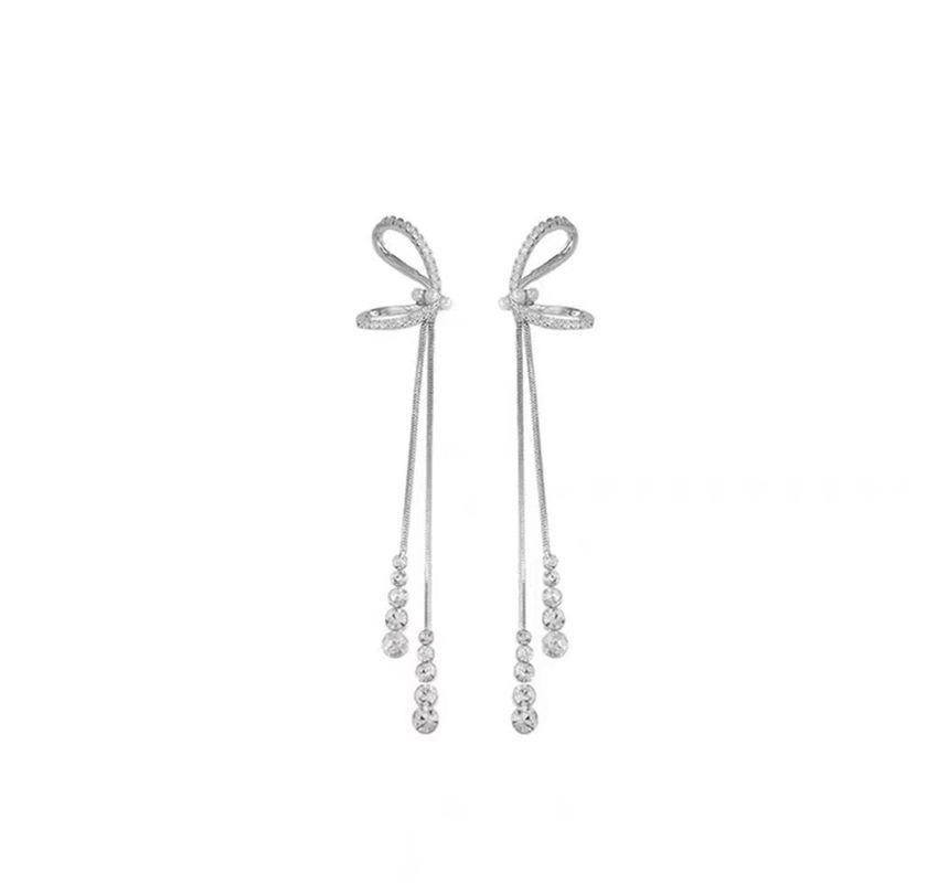 Earring Threader Sterling Bow Silver
