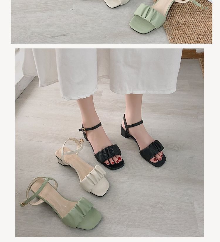 Ankle Ruched Sandals Strap