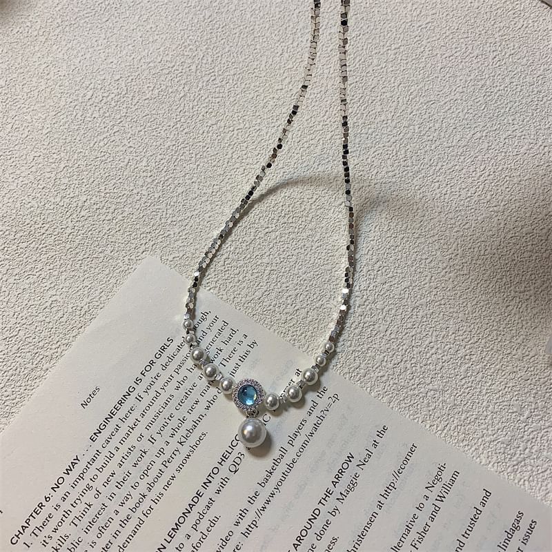 Choker Pendant Alloy Pearl Rhinestone Faux