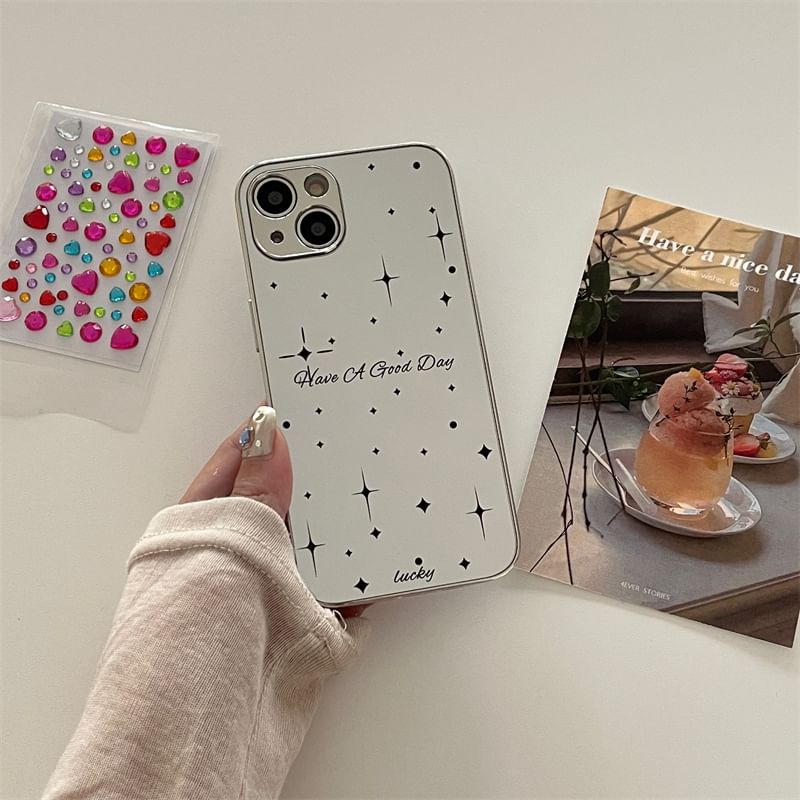 Mirrored Case Rhinestone Heart Phone