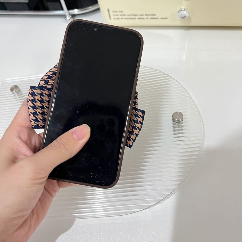 Phone Houndstooth Bow Case