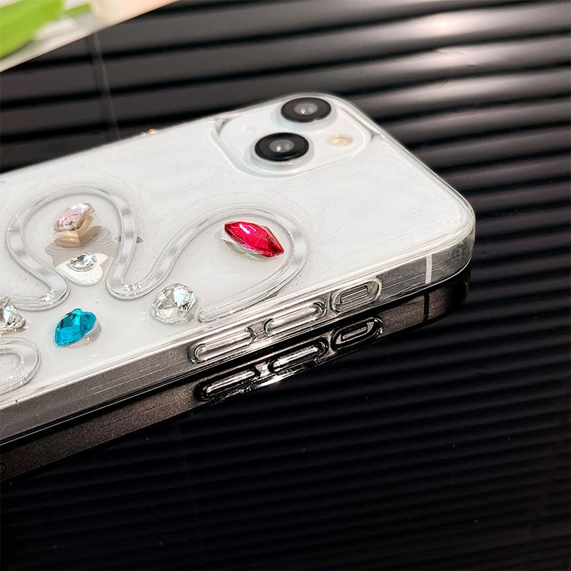 Rhinestone Case Phone Floral