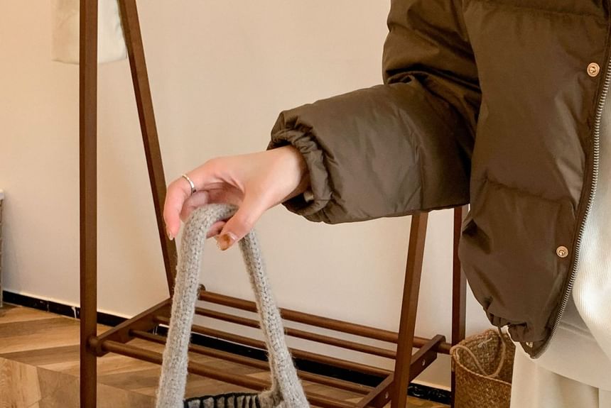 Contrast Stitch Tote Bag Knit