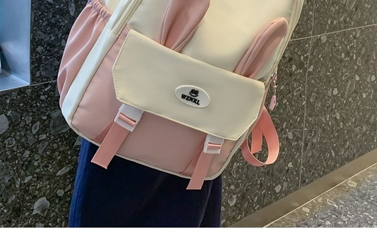 Sac à dos zippé à blocs de couleurs