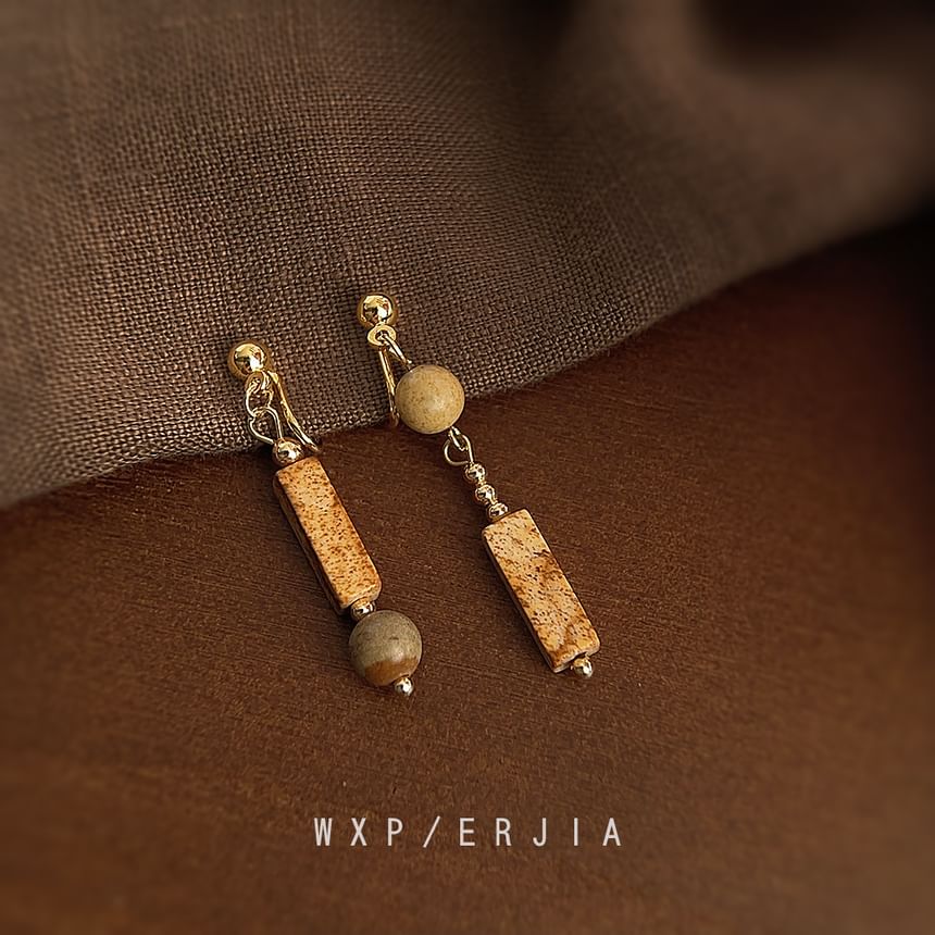 Faux Gemstone Ear Alloy Dangle Cuff Asymmetrical