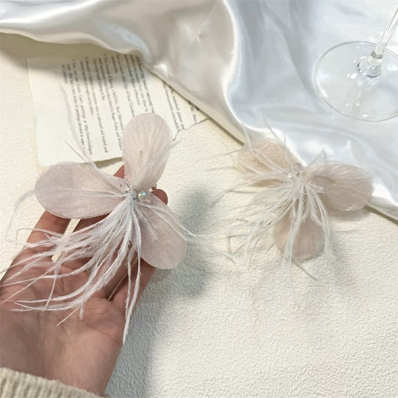 Earring Drop Floral Fringed