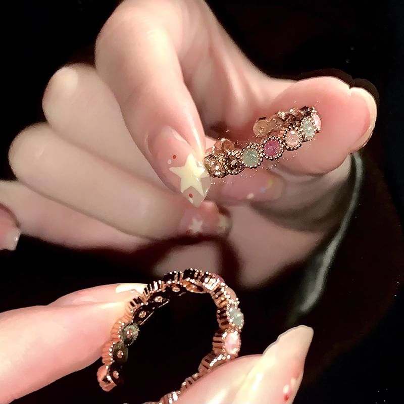 Ring Gemstone Faux Open