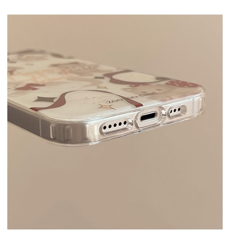 Ribbon Bell Phone Case Animal Pom