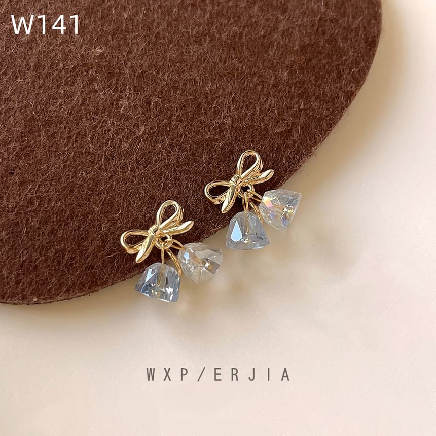 Faux Drop Clip-On Earring Bow Crystal