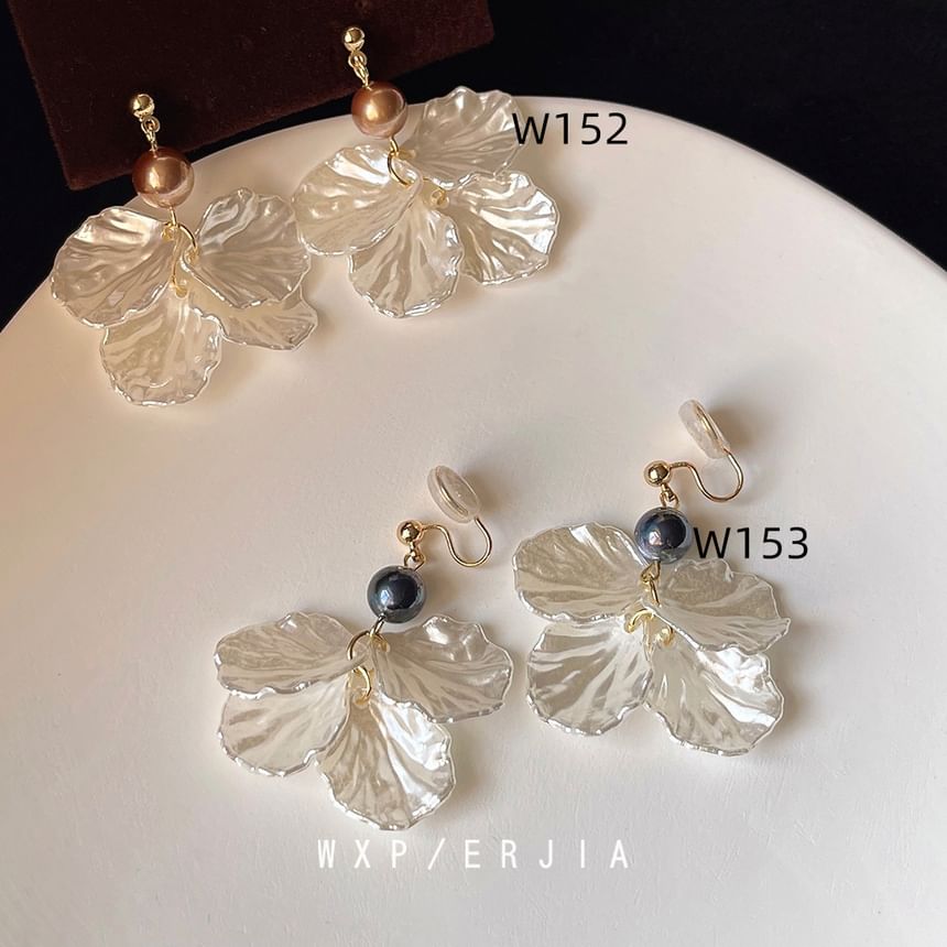 Clip-On Earring Floral Drop