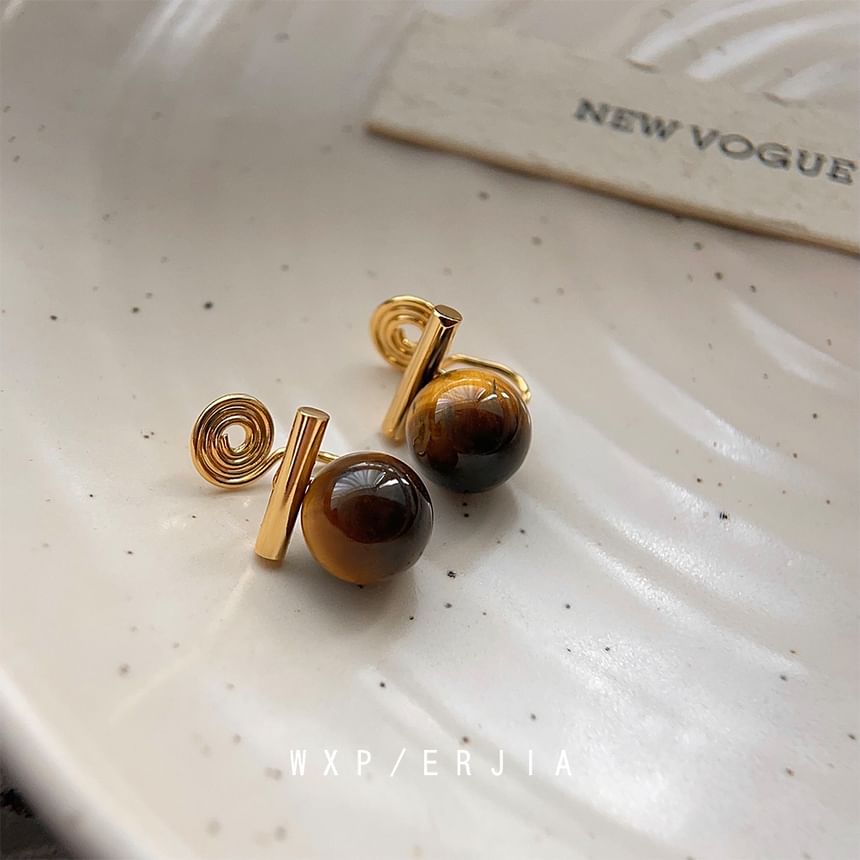 Ear Faux Cuff Alloy Gemstone Bead